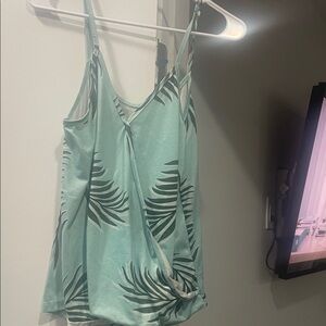 Tropical Leaf Print Camisole in Mint Green